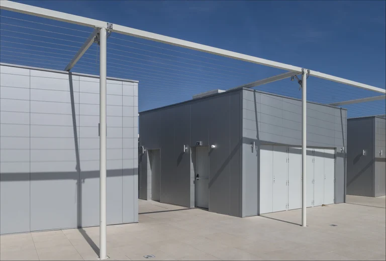 Réalisation de modules préfabriqués sur une terrasse